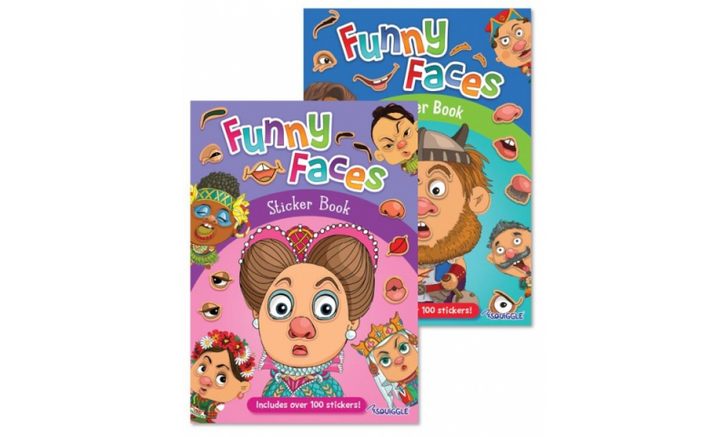 Squiggle Funny Faces Sticker Book, 2 assorted.
