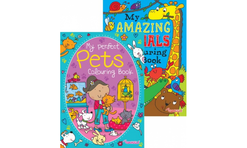 Squiggle Animals & Pets Colouring Books, 2 assorted.