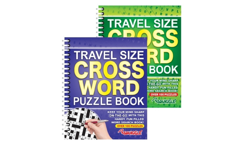 Squiggle Travel Size Crosswords Book, 2 assorted.