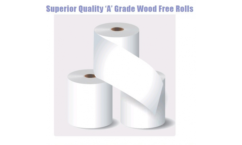 Superior Quality ‘A’ Grade Wood Free Paper Rolls, 70x70mm, Box of 20