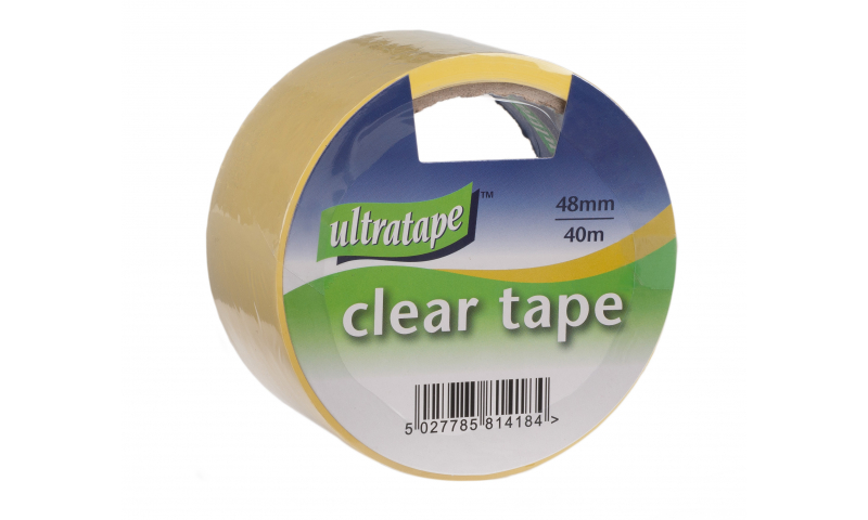 Ultratape 48 x 40M Parcel Tape, Clear, Hangpack.