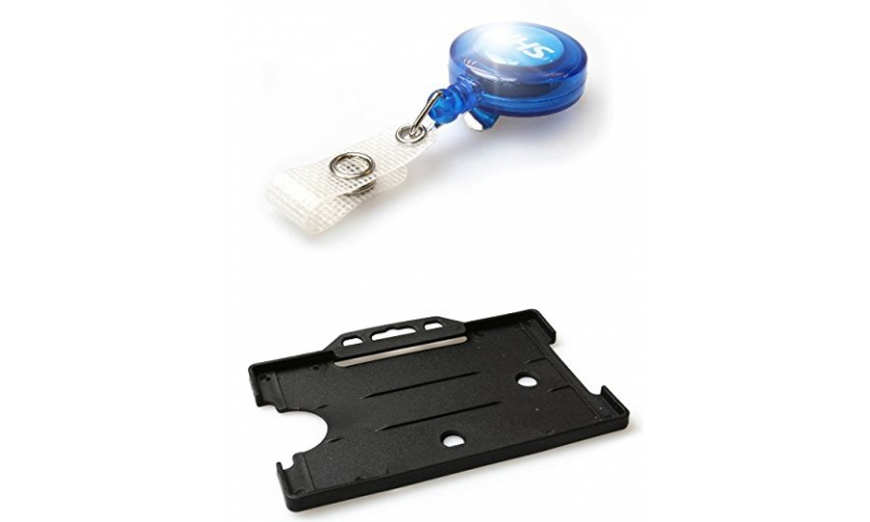 PVC ID Card holder with Pull Reel Clip Size: 90x60mm