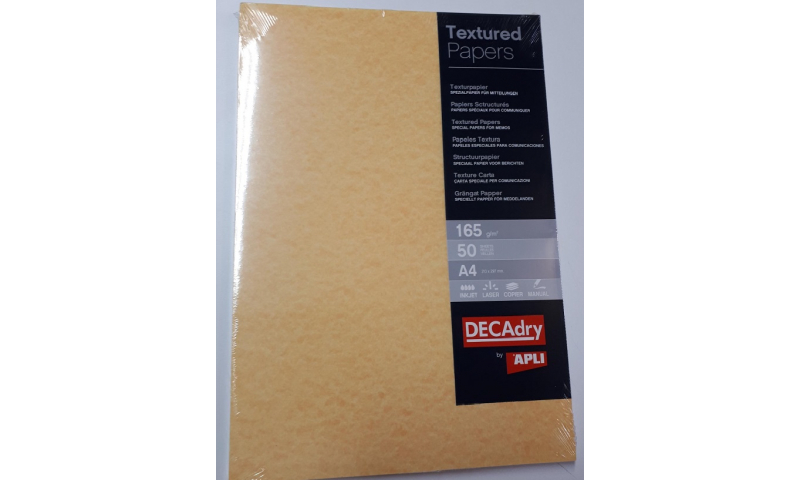 Decadry A4 Letterhead Gold Parchment Card 165gsm 50 Sheet Pack.