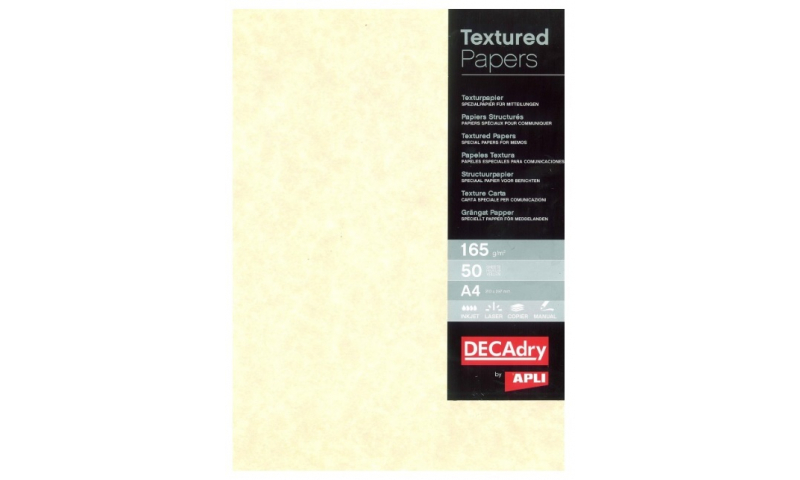 Decadry  A4 Letterhead Champagne Parchment Card 165gsm 50 Sheet Pack