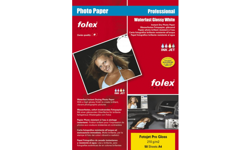 Folex A4 Inkjet Photo Paper High Gloss, Extra White 185gram, 20sheet Pack: On Special Offer
