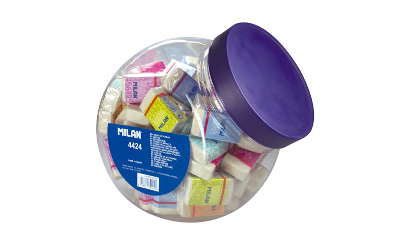 Milan 4424 Plastic Eraser in Candy Jar display  (New Lower Price for 2022)
