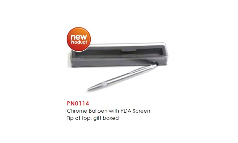 Santini Chrome Ballpen with Touch Screen tip at Top: On Special Offer