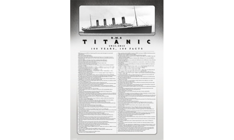 Titanic Maxi Poster, 100 Years - 100 Facts