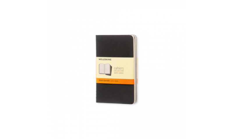 Moleskine Cahier Journals, Set of 3, Slim Notebooks, Size 14x9cm, Ruled, 4 colours to choose.