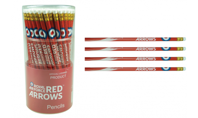 Red Arrows Pencils with Eraser in Tub