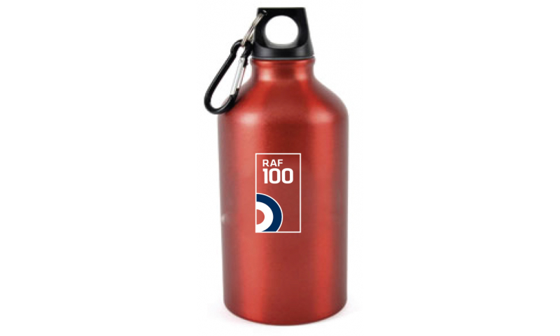 RAF 100 Aluminium Drinking Flask & Carabiner 350ml