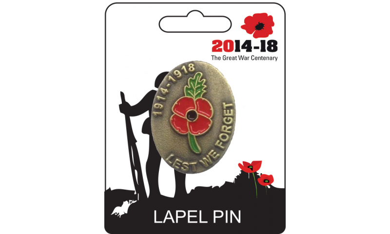 Remembrance Lapel Pin - Poppy 1914-1918 Design