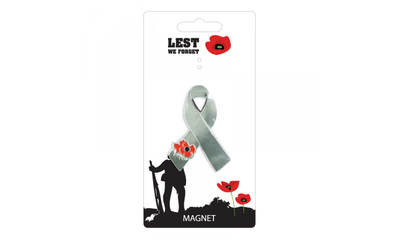 Remembrance Magnet - Ribbon & Poppy Design