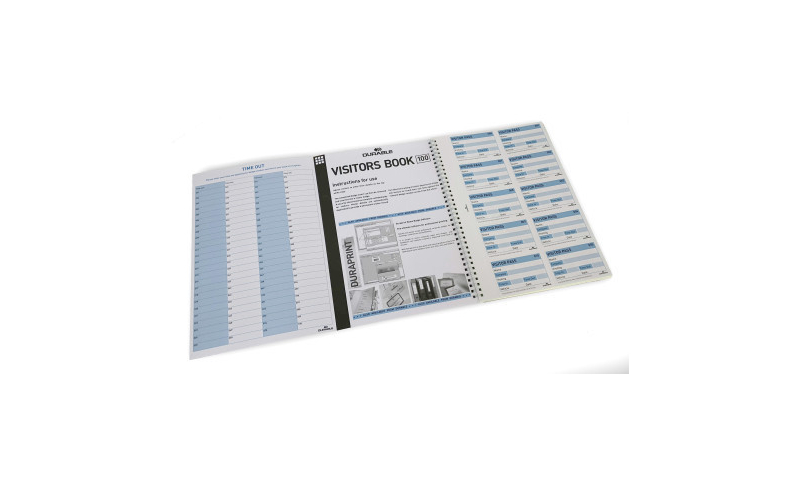 Durable GDPR Refill packs for Visitors Books, 100 NCR Badge Inserts.