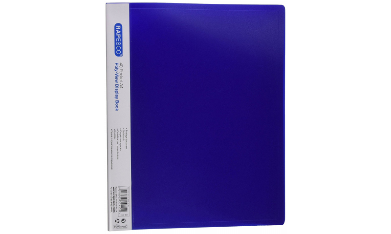 Rapesco Polyview Display Books, 40 Pocket, Blue. (New Lower Price for 2021)