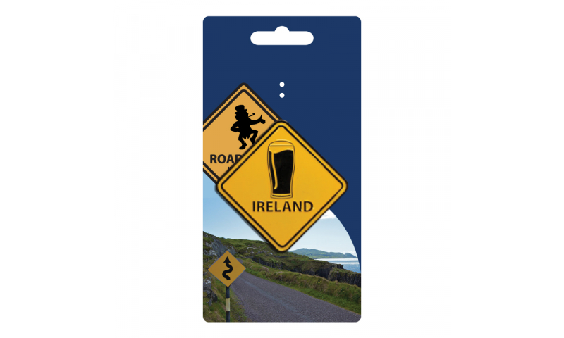 Roadsign Magnet on Headercard - Irish Pint