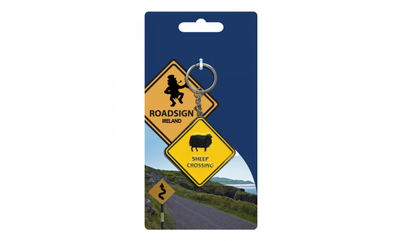 Roadsign Keyring on Headercard - Sheep Crossing