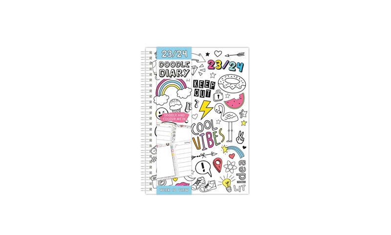Spiral Bound A5 Colour Therapy Academic Diary, Weekly  2023/24.  STOCK DUE MARCH 2023.