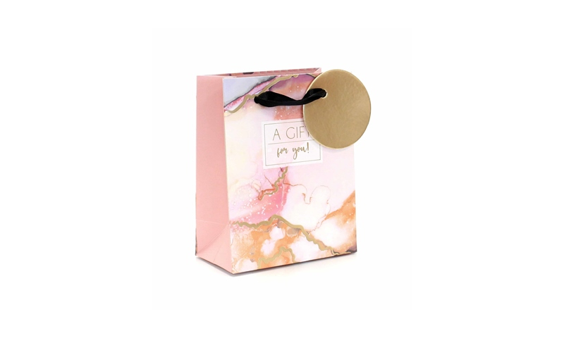 Just to Say Marble Gift Bag, FSC, with Foil Tag, Small, perfume size.