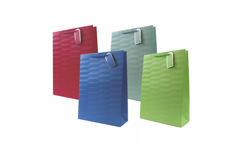 Just to say Embossed Brights Gift Bag, Rope handles and Tag, Ex-Large - 440 x 320x 110mm.