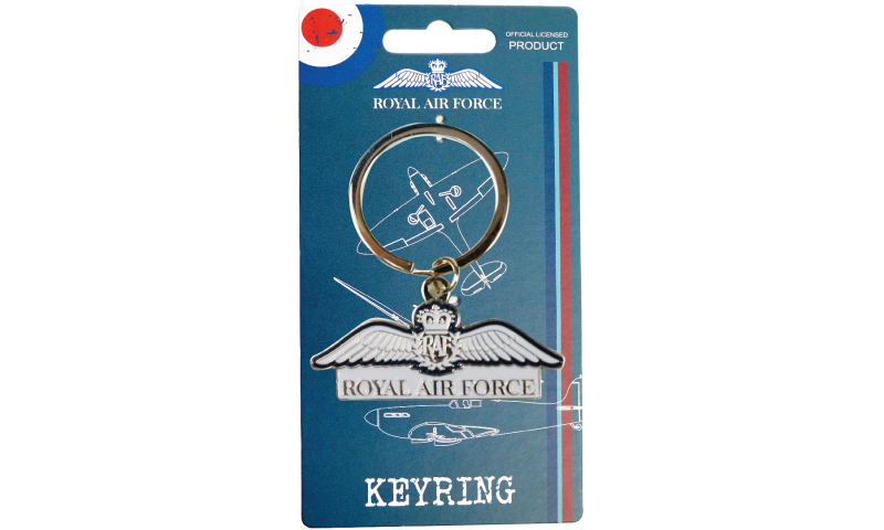 RAF Vintage Metal Enamel Keyring RAF Wings