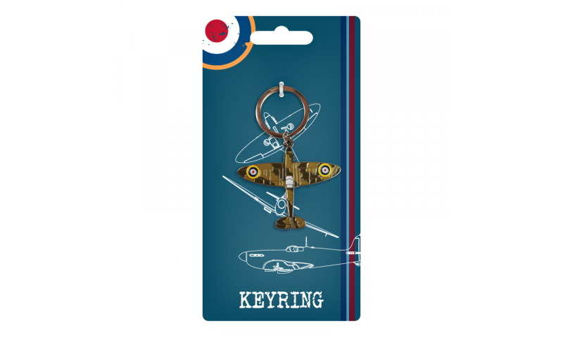 RAF Vintage Metal Enamel Keyring Spitfire
