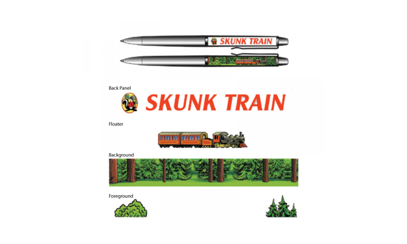 Bespoke Railway Design Active Floating Ballpen with Moving Train