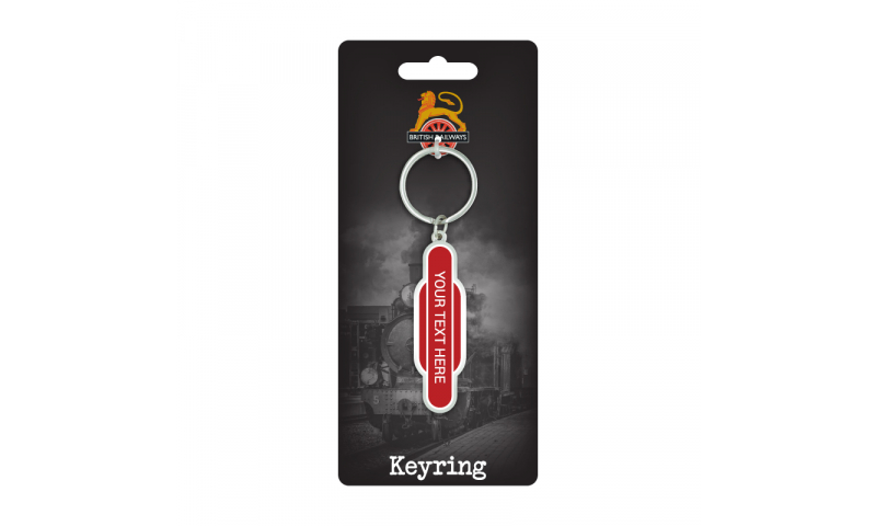 Totem Pole Railway Station Metal Keyring ( Add your Station Text )  on Railway Headercard