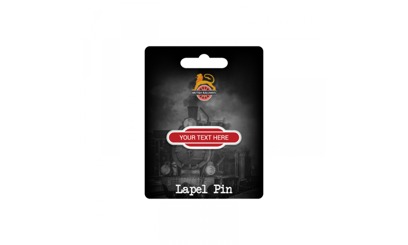 Totem Pole Railway Station Metal Lapel Pin ( Add your Station Text )  on Railway Headercard