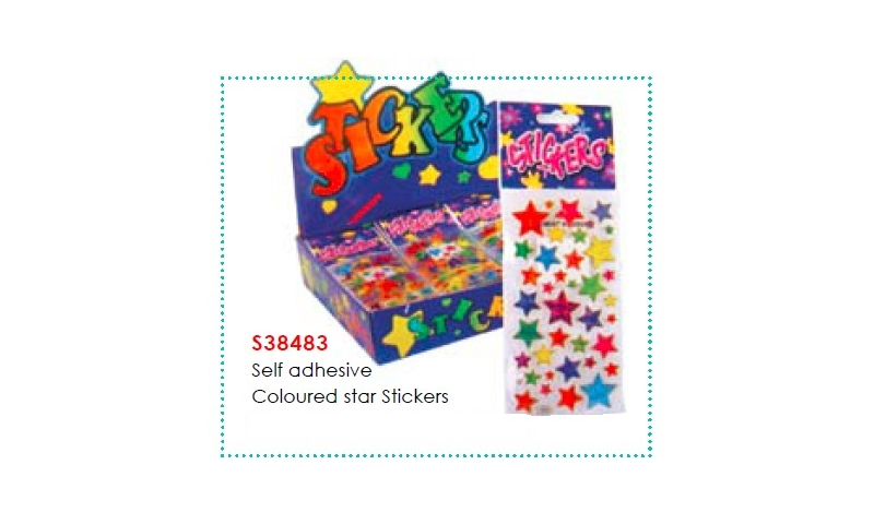 Self Adhesive Coloured Star Stickers: On Special Offer - Half Trade Price