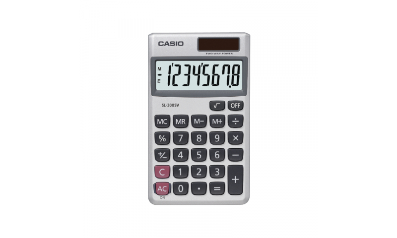Casio 8 Digit Solar Pocket Calculator