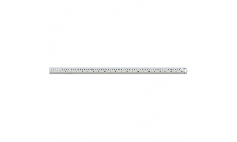 Linex Steel Ruler, Edge to Edge Measuring, Multiple Calibrations, Flat Metal, 24”/60cm
