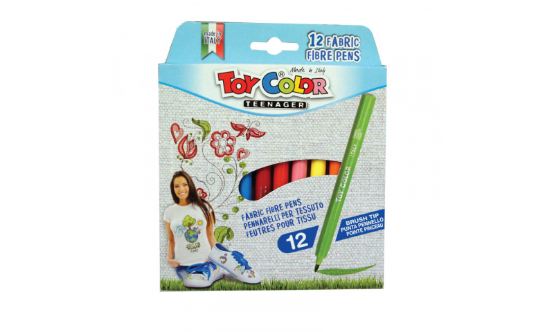 Toycolor Junior Fabric Marking Fibrepens 12 Pack. (New Lower Price for 2021)