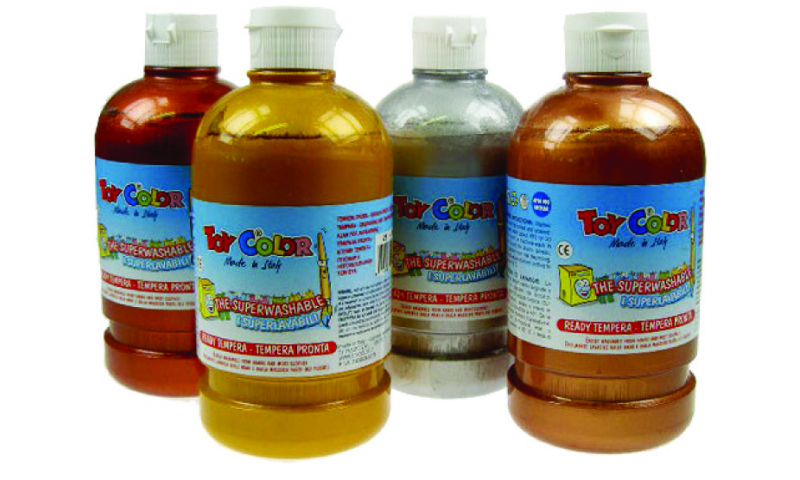 Toycolor Superwashable Metallic Tempera 500ml, Silver. (New Lower Price for 2021)