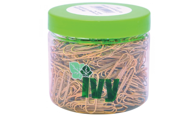 IVY Necessities Tubs Paperclips Brass, 25mm, Qty 500