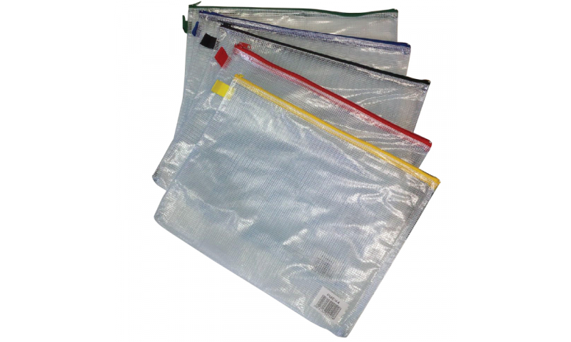 Flipfile Portuff A5 330 Mic, Mesh Bags Asstd Colour, Cloth & Metal Zips (New Lower Price for 2022)