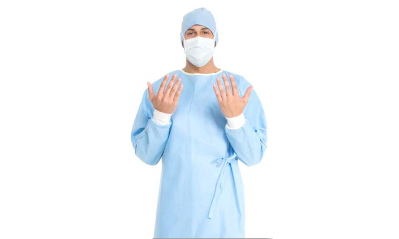 úR Surgical SMS Gown Non-woven, Full coverage, Elasticated Cuffs, 40gsm, AAMI Level 2, Large