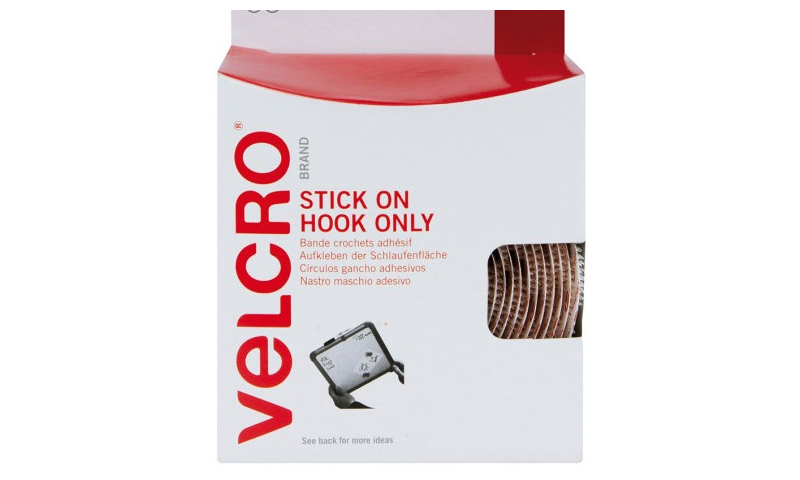Velcro Hook Only 19mm Circles White Bulk 125pk Hangpacked