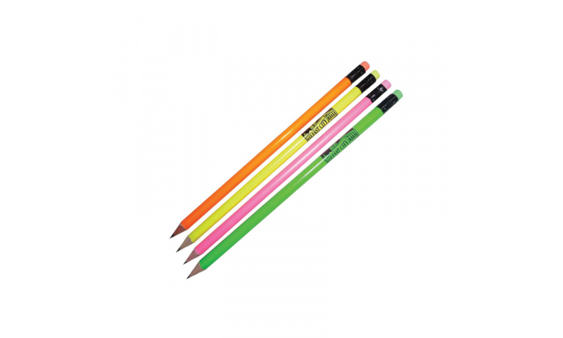 ZEST Neon Pencils with Matching Eraser, 1 col Print inc.