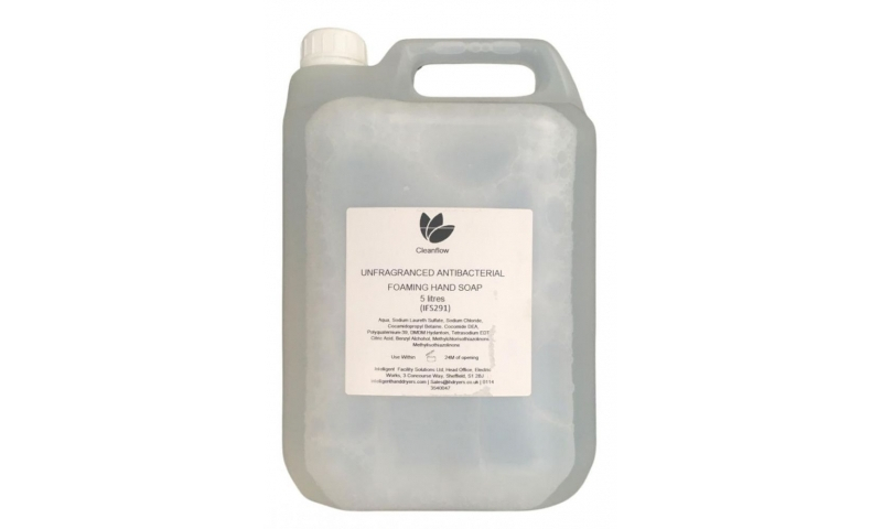 Antibacterial Foaming Hand Soap, 5Ltr Drum, for use with Foam Dispensers
