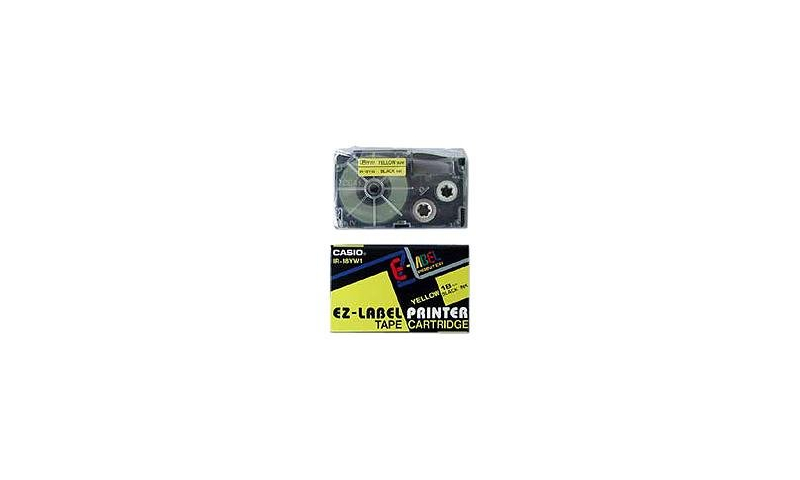 Casio Label Printer tape - 18mm Black on Yellow