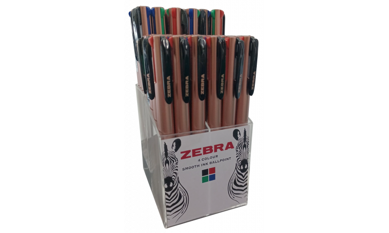 Zebra Z-Quad Rose Gold 4 Colour Pen - Display 48